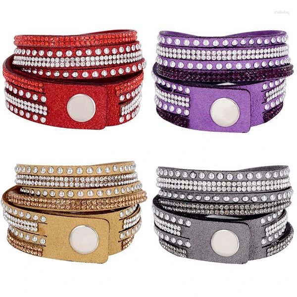 Braccialetti con ciondoli Boho Braccialetti per le donne Bracciale avvolgente in pelle vintage Moda multistrato Pulseras Accessori Mujer 2023 Bijoux