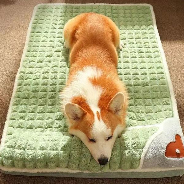 Cama para cães de estimação, removível, lavável, inverno, tapete para cães, protege a coluna cervical, espessada, casa de cachorro, interior para cães pequenos, médios e grandes, cama 231101