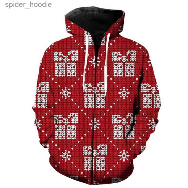 Männer Hoodies Sweatshirts Weihnachten Stil Zipper Hoodie Übergroße Mode 3D Gedruckt Casual Männer Frauen Teenager Frühling Cool 2022 Heißer Verkauf mit Kapuze Jacken L231101