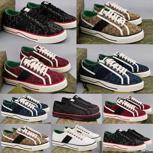 2023 NEW TENIS 1977 Sıradan Ayakkabı Lüks Tasarımcılar Erkek Ayakkabı İtalya Yeşil ve Kırmızı Web Stripe Kauçuk Streç Pamuk Düşük Top Erkek Spor ayakkabıları 40-46