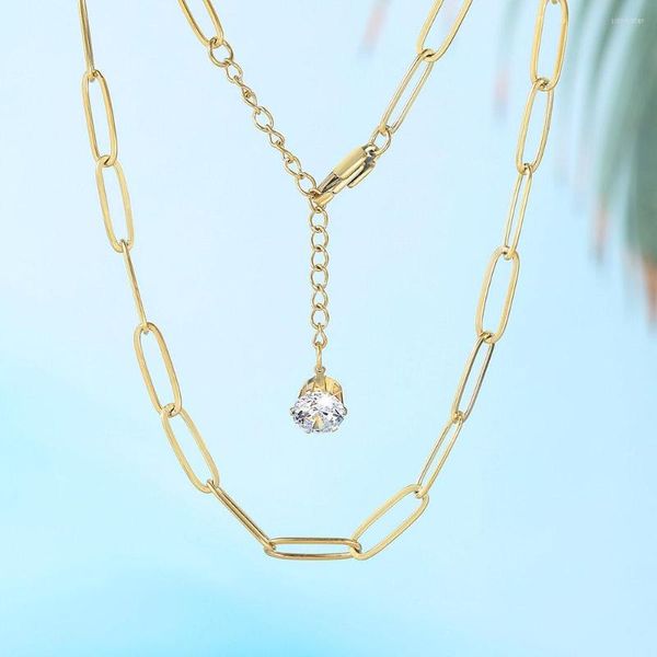 Подвесные ожерелья ожерелья из нержавеющей стали для женщин для женщин с яг -форм