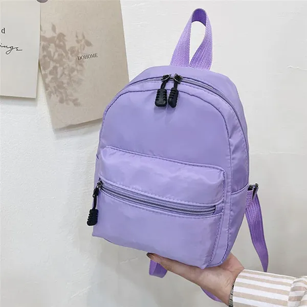 Borse da scuola Mini Zaini da donna 2023 Borsa da donna in nylon moda Piccolo zaino bianco per ragazze adolescenti Zaino casual