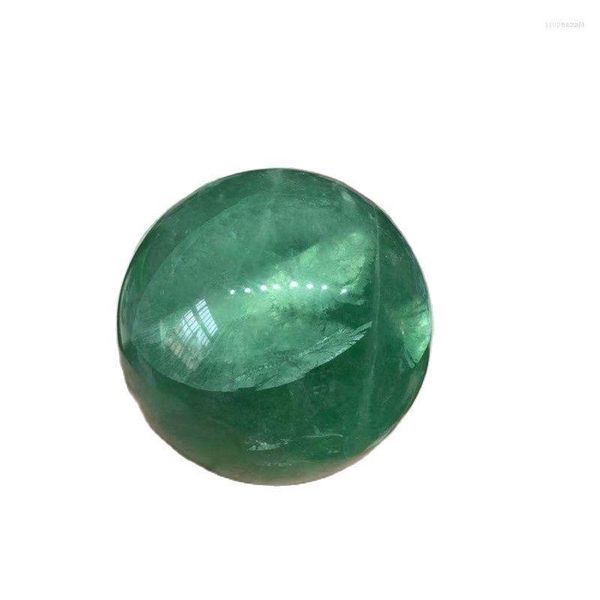 Figurine decorative Sfera di cristallo di fluorite verde naturale Decorazione della casa Diner Pietra circolare Accessori per foto di nozze 1 pz