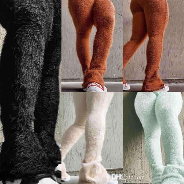 Pantaloni a zampa d'elefante lavorati a maglia all'ingrosso da donna 2023 pantaloni legging casual a vita alta tinta unita streetwear autunno 2023
