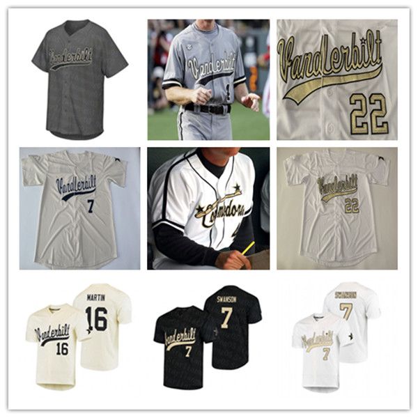 Maglia da baseball Vanderbilt Commodores College RJ Austin Hunter Owen Carter Holton Parker Noland Davis Diaz Matthew Polk Chris Maldonado Dansby Swanson Bradfield