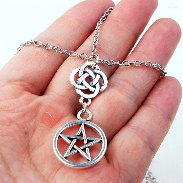 Haarspangen Gothic Magic Pentagram Kette für Frauen Silber Farbe Hexerei Irish Knot Ornament Party Schmuck Zubehör VGH013