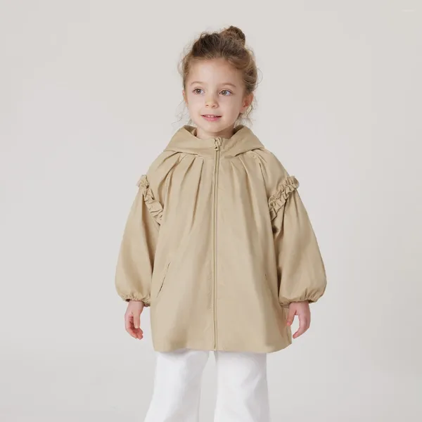 Jacken MARCJANIE Mädchen Country Style Kapuzenwindjacke Kinder Baumwolloberbekleidung für Herbst 230039