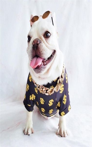 Haustierkleidung Dog Sommer Kleidung Dollar T -Shirt Mantel Französisch Bulldogge Weste kleine Hunde Katzen Kleidung Drop Haustierprodukte T2007104267801