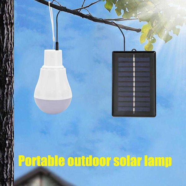 Campinglaterne 5V 15W tragbare Solarlampe USB-Glühlampe wiederaufladbare LED-Campinglampe LED-Laterne Solarpanel Powered Emergency Bulb Outdoor W0331