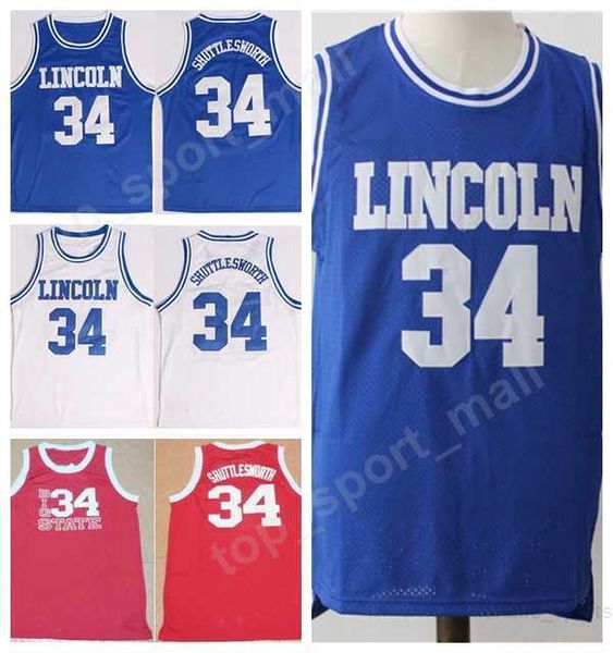 Lincoln 34 Jesus Shuttlesworth Jerseys Men Uconn Connecticut Huskies filme Big State Ele recebeu camisas de basquete de jogo Shuttlesworth uniforme