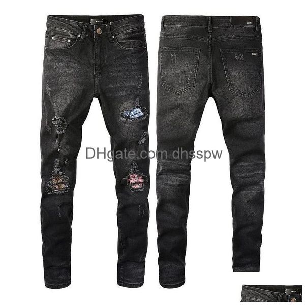 Nuovi arrivi jeans Mens Designer di lusso Pantaloni denim Fori Pantaloni Abbigliamento motociclista 2022 Vendita Consegna drop Dh07M