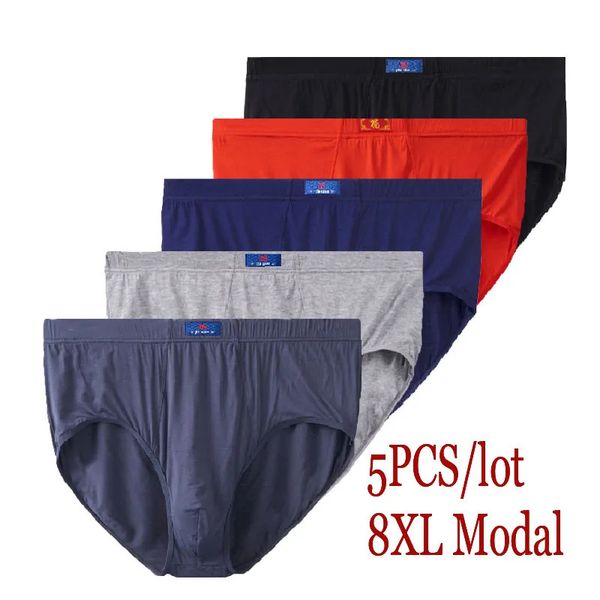 Unterhosen 8XLXL 5 stücke Modal Plus Größe Übergröße Herren Unterwäsche Kurze Slips Männer Shorts Komfort Männlich 231031