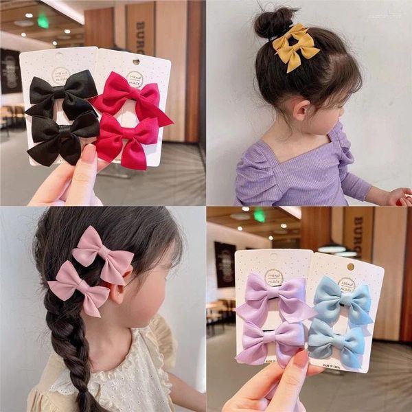 Acessórios de cabelo 2 pçs/set meninas bowknot clipes bebê crianças crianças bonito princesa hairpins presilhas