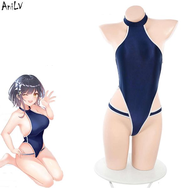 Ani Japon anime öğrenci kız tek parçalı mayo kostümleri kadınlar okul bodysuit mayo üniforma cosplay cosplay