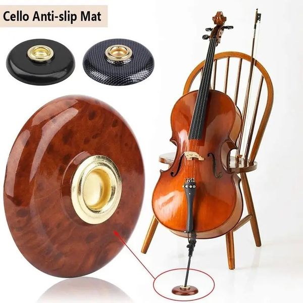 Cello Anti-Rutsch-Matte Stopper Endpin Stand Rest Halter Augenteile Cello rund braun Metall Stopper Musical Pin Pad