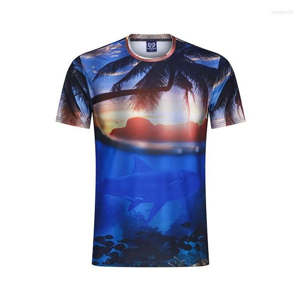 Herren T-Shirts Shirt Herren Hawaiian 3D Druck T-Shirt Strand Casual Top Lose Kurzarm T-Shirt Fashion Club Prom Party