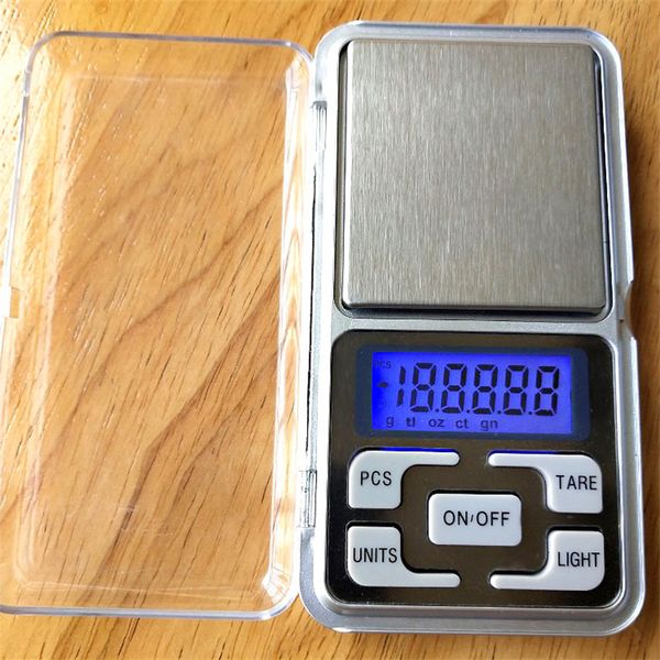Heiße Mini-elektronische Digitalwaage-Küchenwaage-Schmucksachen wiegen Waage-Balancen-Taschen-Gramm-LCD-Anzeigen-Skala mit Kleinverpackung 500 g / 0,01 g 300 g / 0,01 g 200 g / 0,01 g 100 g / 0,01 g