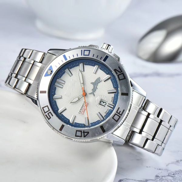 Relógios de pulso dox para homens 2023 homens relógios três agulhas quartzo assistir marca de alta qualidade de luxo com o calendário relógio de moda de tubarão aço strap Montre