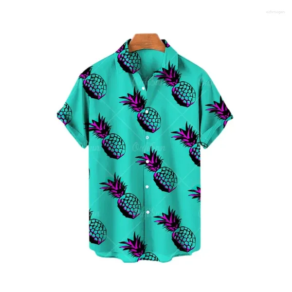 Herren-Freizeithemden, hawaiianischer Mann, übergroß, Strand, elegantes Hemd, Herren, Neuheiten, Trend, Ananas-Muster, Vintage-Kleidung, Körperkorinther