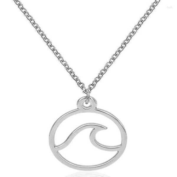 Collane con ciondolo Fashion Round Surfer Beach Sea Wave Collana Gioielli nautici Per donne Uomini Viaggi Amore Regali di Natale Bijoux