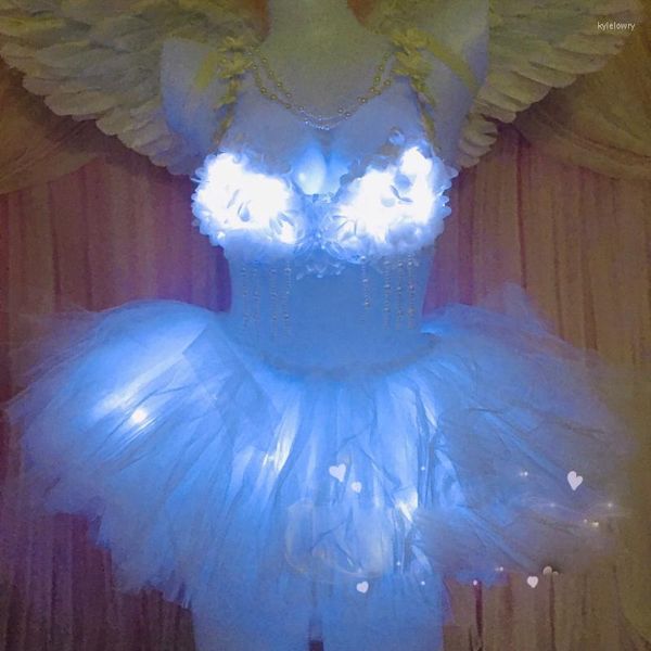 Bühnenabnutzung LED-Licht Mode Sexy Mädchen Show Performance Kleid Kleidung Kostüme