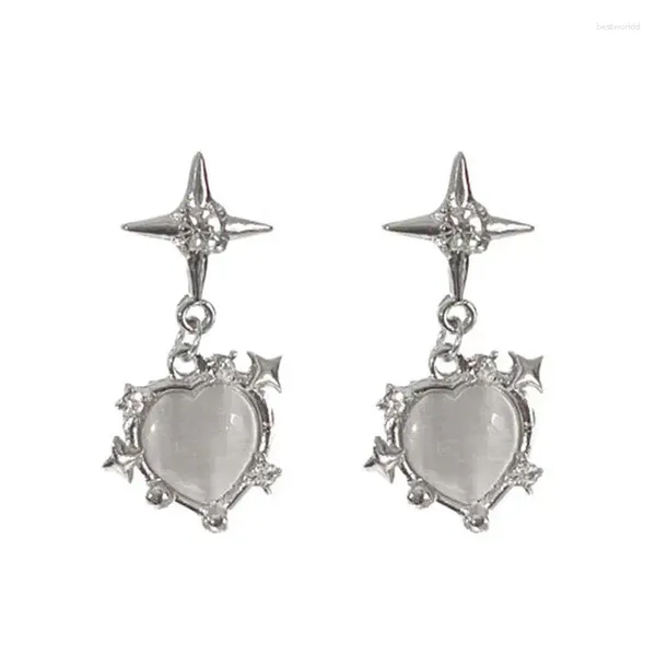 Brincos pendurados 10 pares/lote atacado joias de moda lava metal estrela coração para mulheres