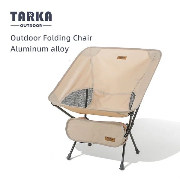Мебель для лагеря TARKA Складной стул на открытом воздухе из ткани Оксфорд Кемпинг Лунный стул Сверхлегкий портативный походный стул для барбекю Пикник Рыбалка Пляжные аксессуары 231101
