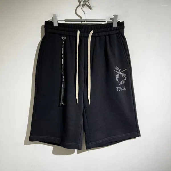 Pantalones cortos para hombres 2023ss de alta calidad de dos pistolas con tachuelas pantalón casual bolsillos de algodón streetwear techwear chándales ropa y2k ropa