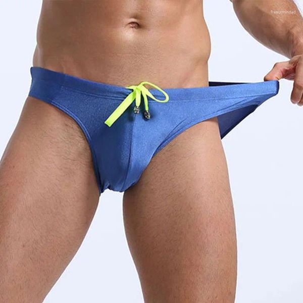 Unterhosen Männer Schnell trocknende Badehose Strand Schnürsporthose Männliche Badehose Niedrige Taille Höschen Nylon Einfarbig Badeanzug Täglich