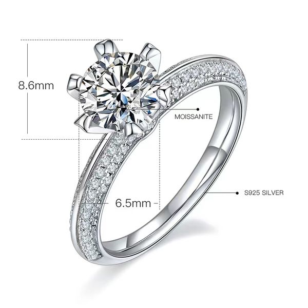 Designerringe für Damen, Ehering, modischer Ring, Platinbeschichtung, Goldringe, Valentinstagsgeschenk M13A mit Geschenkbox, 5A Verlobungsring mit Moissanit im Großhandel