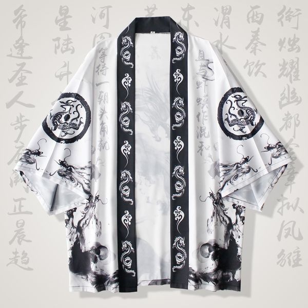 Roupas étnicas homens quimono cardigã japoneses yukata harakuju roupas asiáticas samurai costume anime streetwear haori masculino 2303331