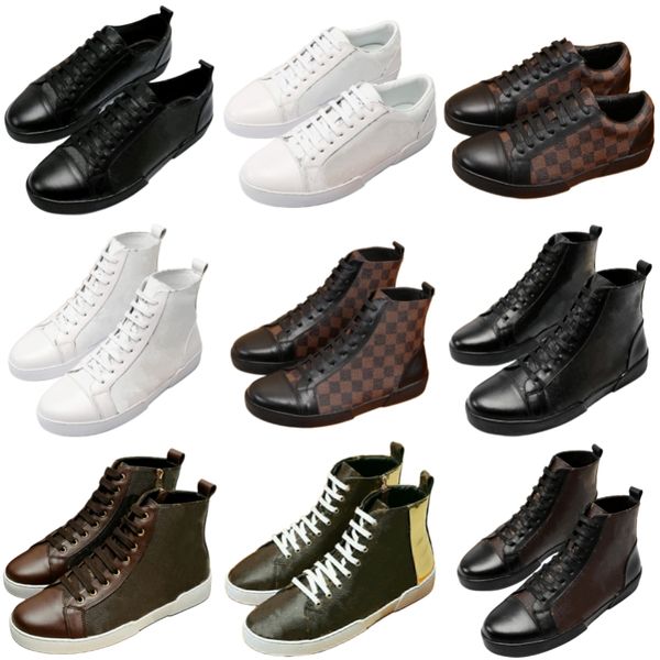 Pantofole scarpe casual in vera pelle scarpe firmate da uomo di lusso classiche scarpe da skate con fiori vecchi scarpe con plateau stringate punta tonda scarpe da esterno tacco piatto alto top