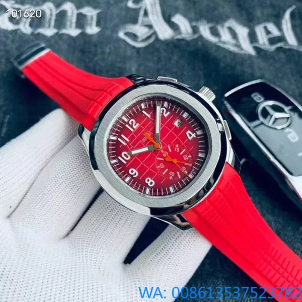 Montre Luxe Quatro agulhas masculino relógios mecânicos automáticos aço inoxidável pulseira de silicone relógios de pulso de vidro de cristal mineral luxo AAA relógio Nautilus montre