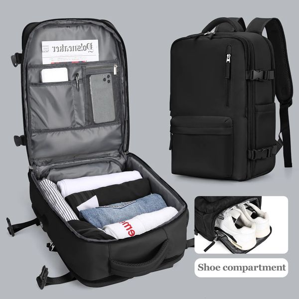 Mochila de viagem portátil mochila negócios anti roubo durável carry on mochila com porta usb resistente à água saco de faculdade para homens mulheres 231031