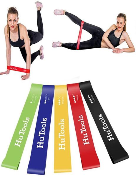 5pcs Pack Yoga Egzersiz Gerilim Bant Kemer Kauçuk Streç Elastik Fitness Eğitimi 3464187