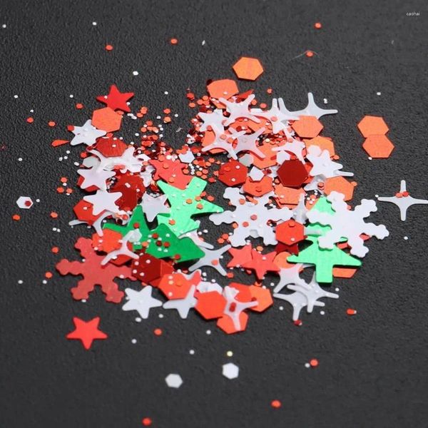 Tırnak Sanat Dekorasyonları Renkli Tatil Tasarımları Glitter Festival Noel Pullar Kar Tanesi Pentagram Çarpıcı İçin Düzensiz
