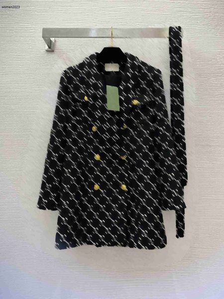 Marca jaqueta feminina blusão trench coat outono inverno roupas de grife moda casual novo terno colarinho manga longa jacquard jumper 11