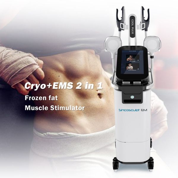 Crioterapia Hi-EMT Slimming Machine2 em 1 resfriamento frio escultura de resfriamento emslim crio eMs Muscle Sculpt Disposited Stimulator muscular Cryolipólise Freeze de gordura