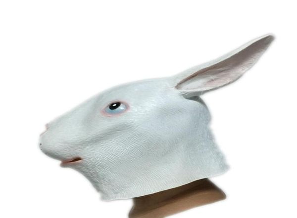 Halloween bonito coelho cabeça máscaras de látex animal orelhas de coelho máscara de borracha masquerade festas adereços cosply traje dança adulto size9362065