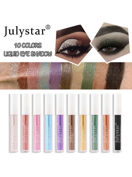 Ombretto liquido polarizzante a 12 colori Impermeabile a lunga durata Shimmer Shine Ombretto metallico Cosmetico per occhi