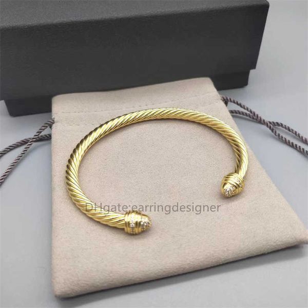 Damenarmbänder Runder Luxus 7mm Armreif Designer 5mm Schmuck Frau Charm Kopf Farbtrennung Armband Schnalle Sterling Silber 18k Roségold vergoldet RXZN