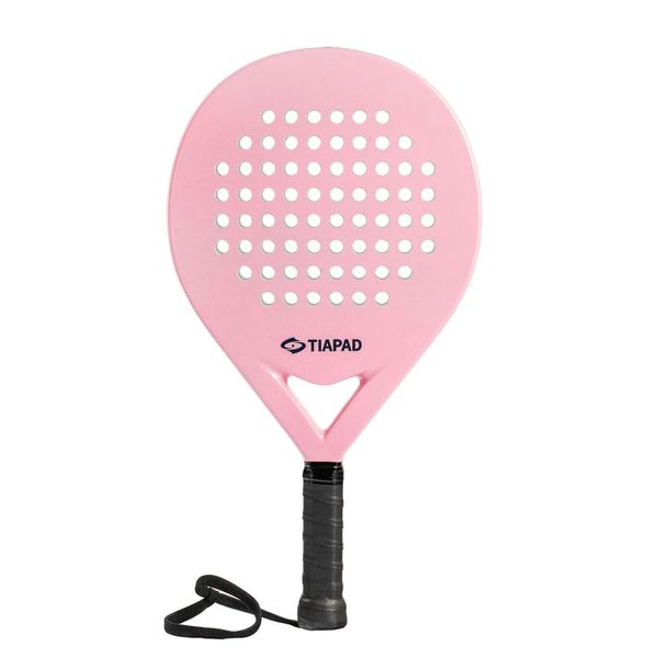 Tennisschläger Padel-Tennisschläger mit rosafarbener Platte, hergestellt aus Carbon mit mattierter Oberfläche, Lagernummer 231031