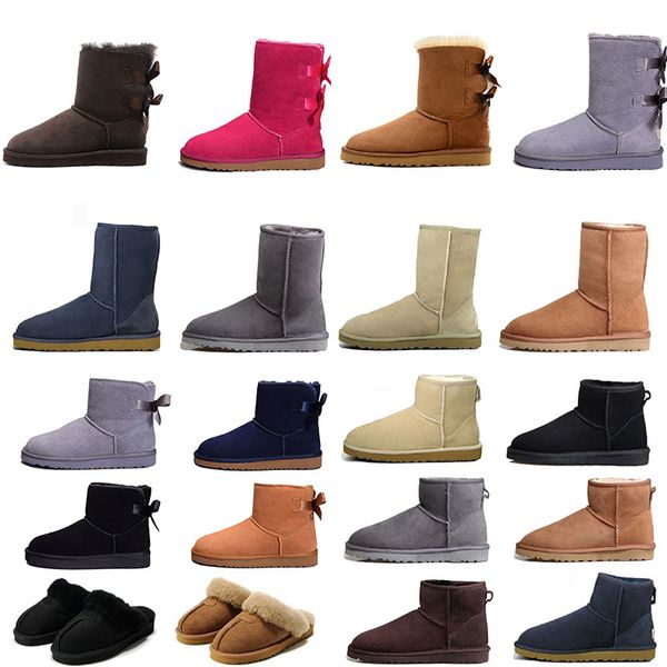 Mulheres botas de neve tripla preta castanha roxa rosa marinha cinza moda clássica joelho tornozelo curto bota mulher mulher mantém botas quentes sapatos tamanho 36-41