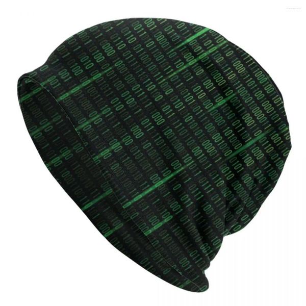 Berretti Sci Fi Matrix Code Beanie Cap Unisex Winter Bonnet Cappelli lavorati a maglia Outdoor Computer Hacker Programmatore Coder Skullies Berretti Berretti