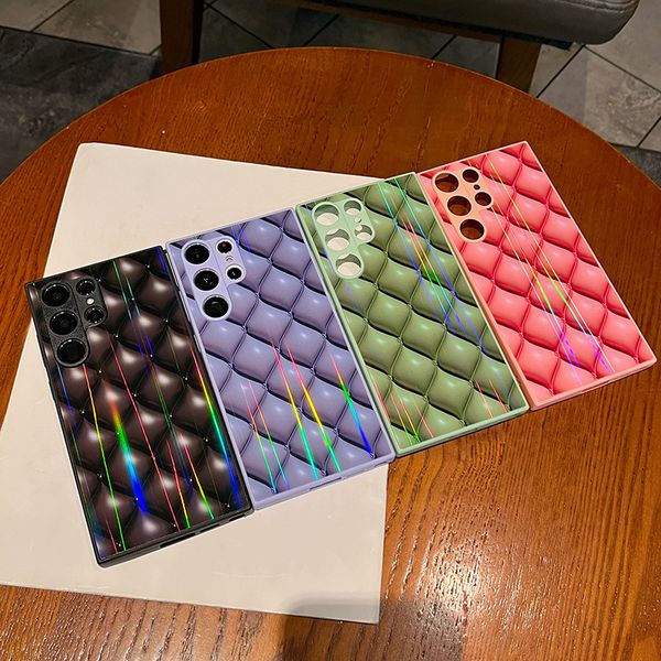 Nova capa de telefone Bling Laser Rainbow capas traseiras para Galaxy S23 Ultra S21 S20 A33 A53 A73 A13 para iphone 14 13 12 11 7 8 plus xr xs max TPU acrílico capa dura