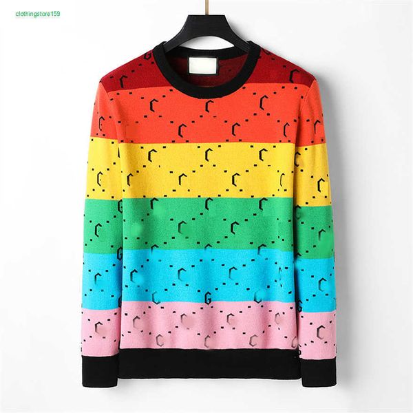 Men Sweater Sweater Womens Men S for Man Crew Neck Pullover preto Letra de manga longa Bordado Roupas de malha clássico sênior