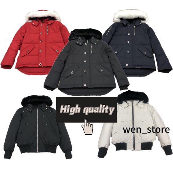 Elchjacke Kanada Herren Daunenjacke Knuckles Jacke Mäntel Hoher Echtpelz Herren Kanadische Herren 06 Stil Weißes und schwarzes Fell Weiße Entendaunenjacke Winter Heißer Verkauf