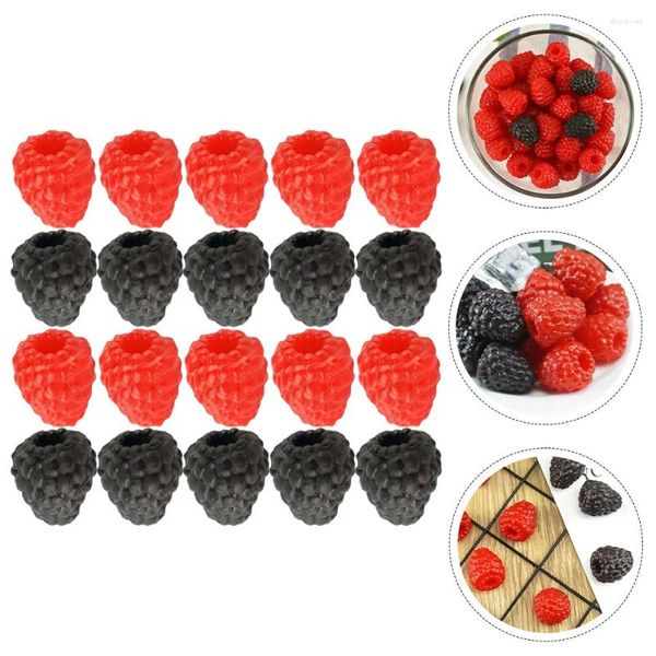 Decorazione per feste 20 pezzi Simulazione Lampone Modello simulato Frutta Ornamento Giocattoli per bambini Desktop Finto Decor Prop Pvc Decorativo Casa Bambino