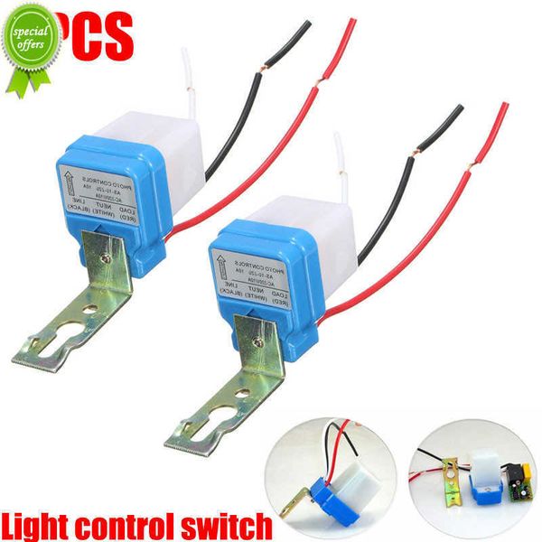 NOVO 2PC AUTOMÁTICO AUTOMÁTICO OFF POTOCELL STREET LIGHT SWITCH DC AC 220V 50-60HZ 10A Controle de foto Photoswitch Switchs do sensor