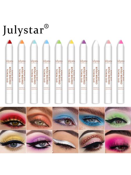 Julystar Crayon Grenzüberschreitendes Make-up 20 Farben Polarisierender Monochrom-Lidschattenstift Außenhandel Beauty Burst Matte Micro-Flash-Lidschattenkosmetik Großhandel